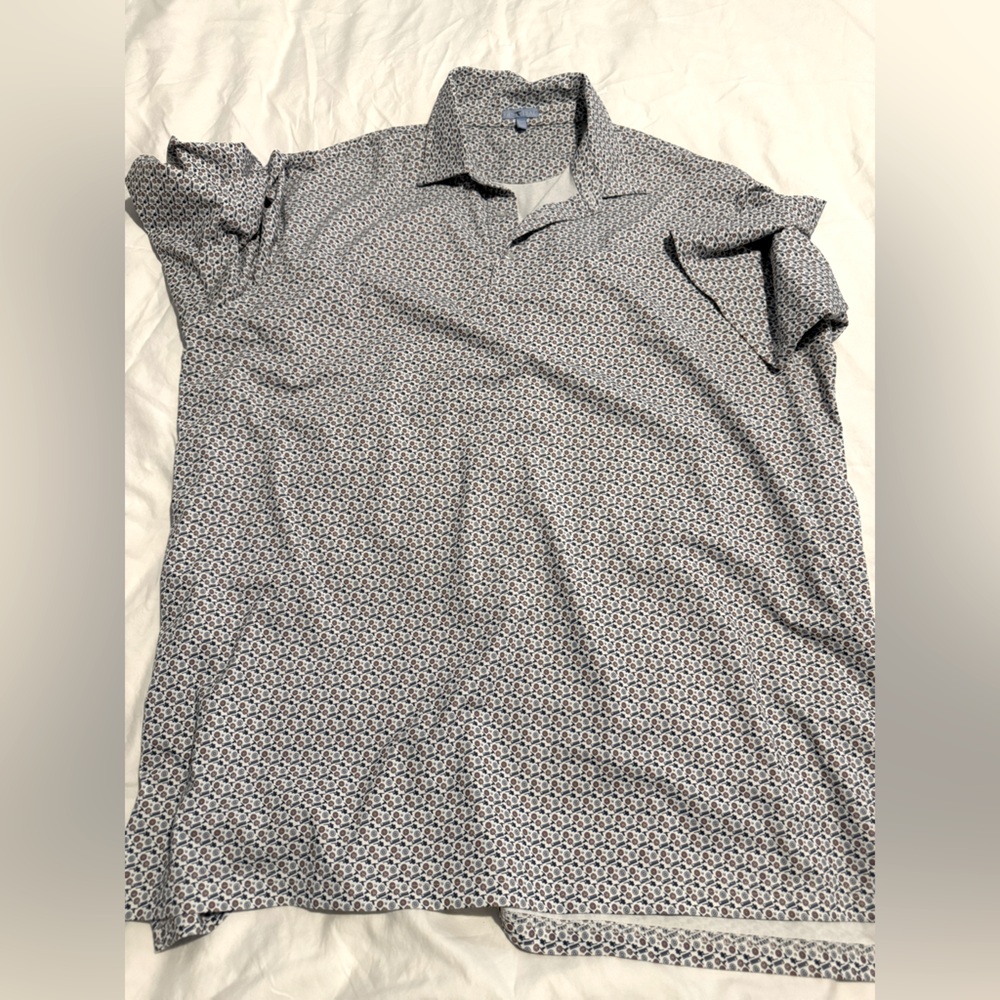 Gen Teal Duck Hunting Graphic Men's Patterned Polo Shirt EUC 2914
